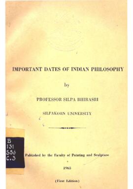 Important Dates of Indian Philosophy.